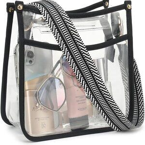 Clear Crossbody Bag Stadium Approved - Clear Purses for Women with Adjustable St
